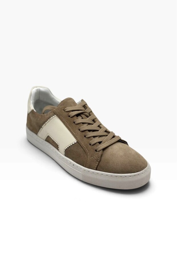 560-26 Genuine Suede Leather Anatomical Sole Men's Sneaker Sand White