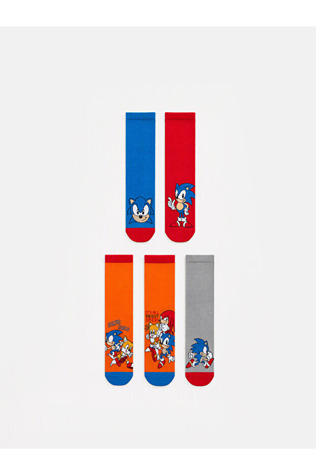 Esvab • Modern & Distinctive 5-Piece Sonic Printed Boys' Socks