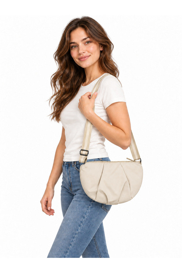 Light Beige Adjustable Strap Women's Mini Shoulder Bag and Crossbody Bag 0068