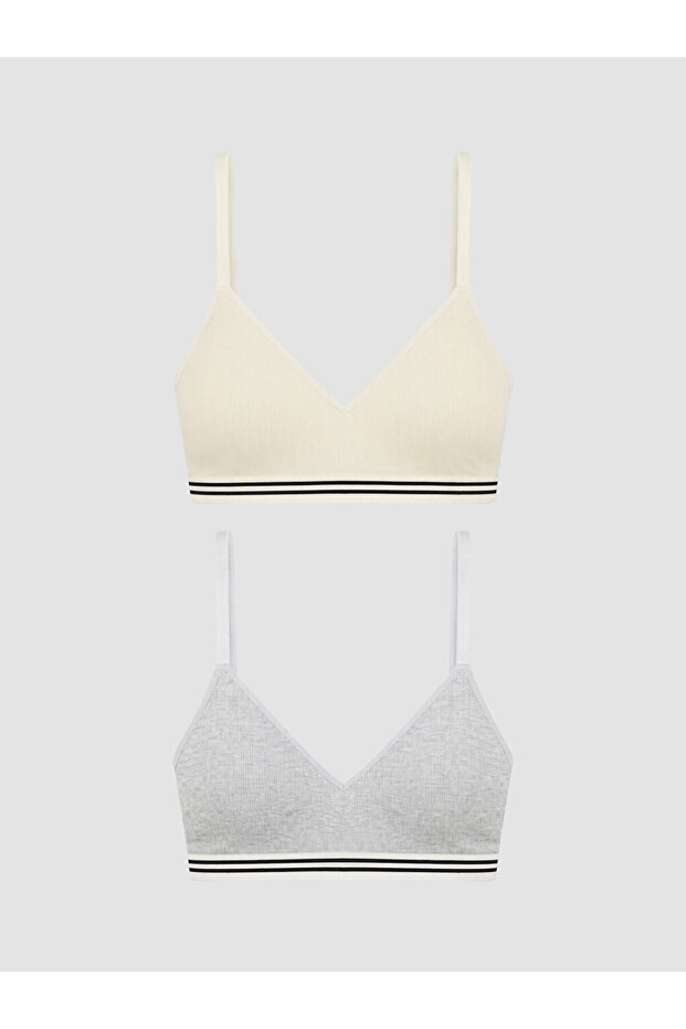 Esvab • Modern & Distinctive Underwire-Free Striped Bustier 2-Piece Set