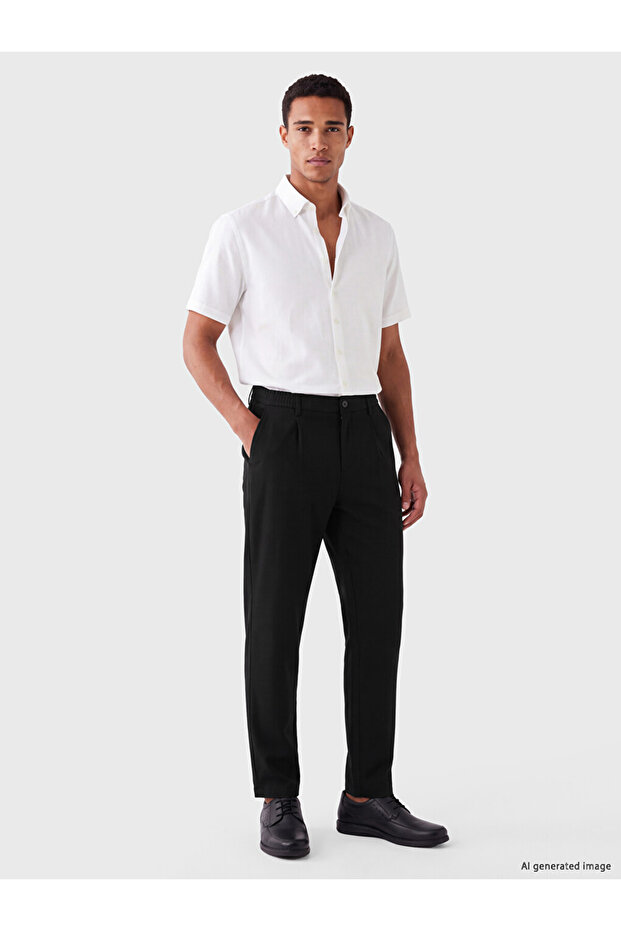 Esvab • Modern & Distinctive Standard Fit Gabardine Men's Pleated Trousers