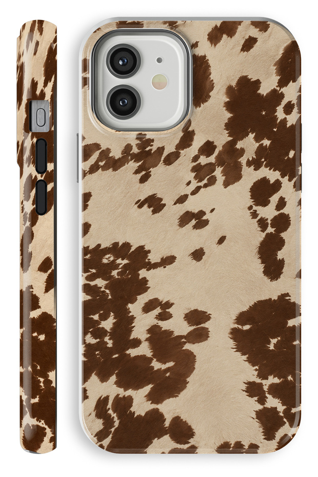 (Magsafe) iPhone 12 Cow Print Double Layer Glossy Protect Phone Case
