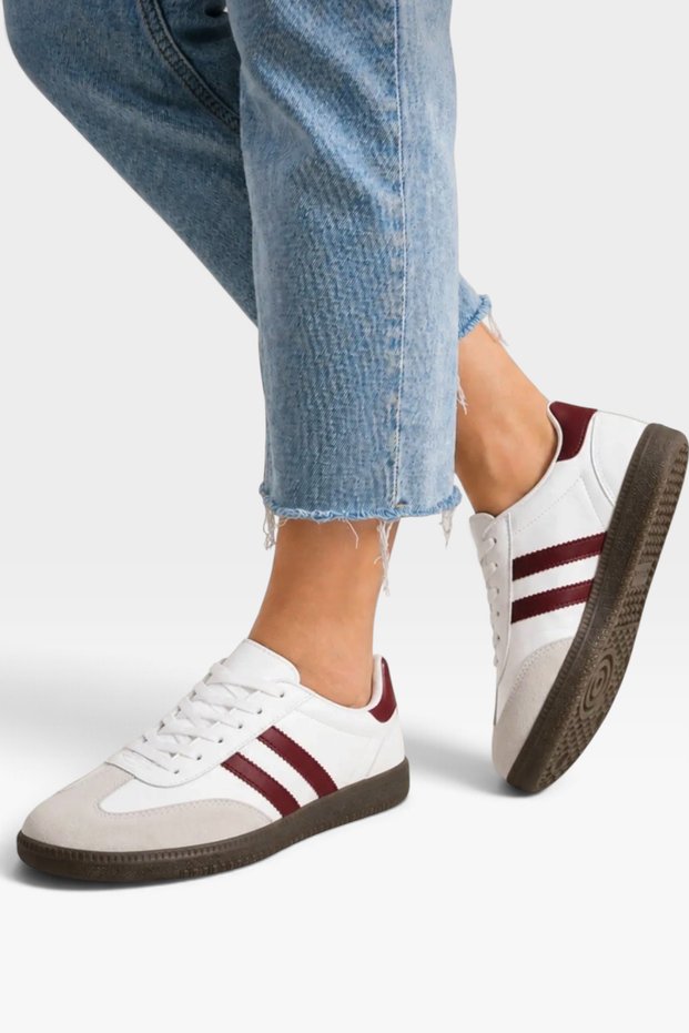 Daily Comfortable Lightweight Unisex Men's and Women's Sports Shoes White - Bordo