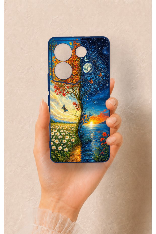 Tecno Camon 20 Pro Compatible Silicone Case with Sky and Earth Pattern