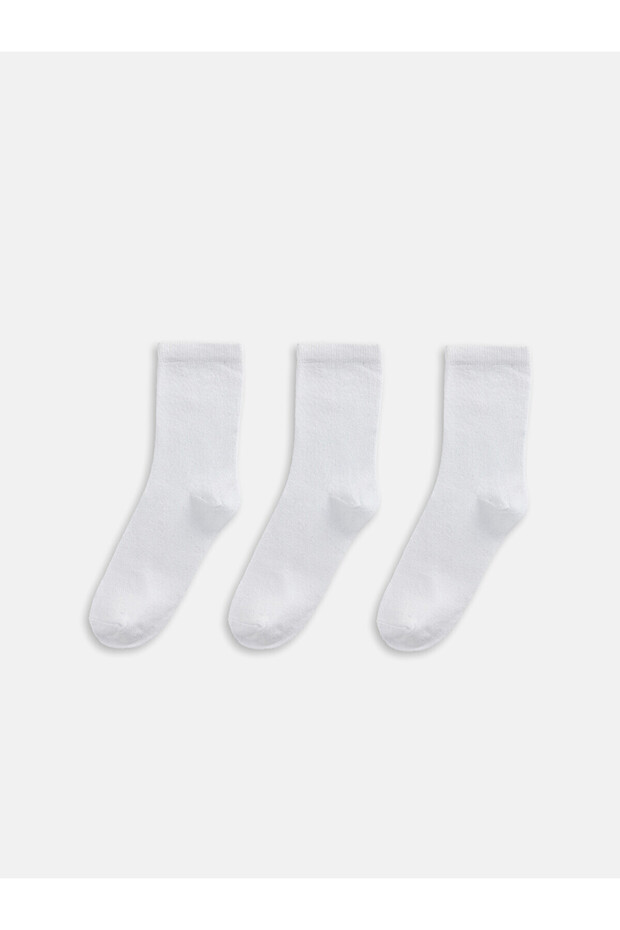 Alita City White Plain 3-Pack Women's Socks with a Difference