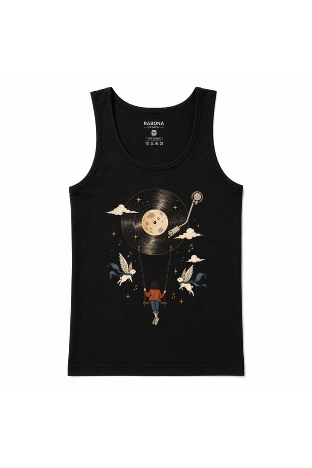 Moonlight Melody Vinyl Swing Graphic Tank Top