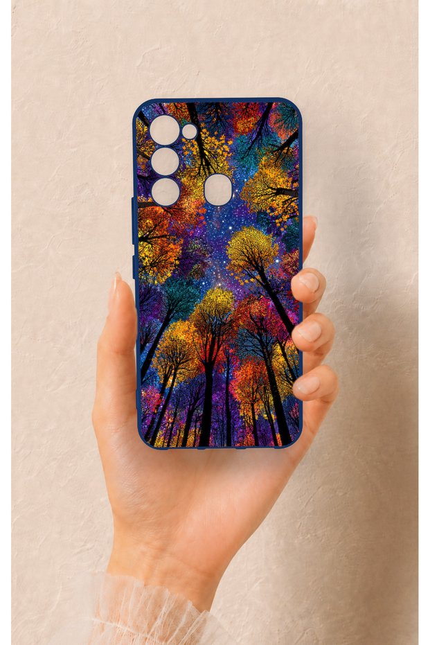 Tecno Spark 8C Compatible Colored Sky Pattern Silicone Case