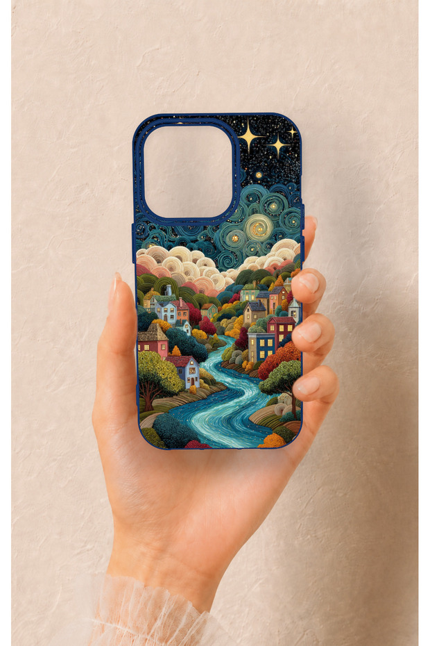 iPhone 14 Pro Compatible Night Tale Patterned Silicone Case