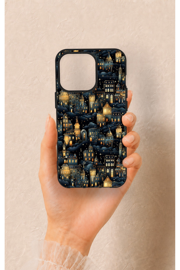 iPhone 13 Pro Compatible Night Tale Patterned Silicone Case