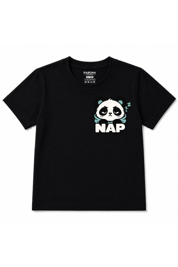 Sleepy Panda Nap Mood Graphic Kids T-Shirt