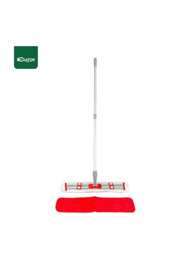 Microfiber Wet & Dry Mop | Flat Floor Cleaning Mop | 60 cm | Red