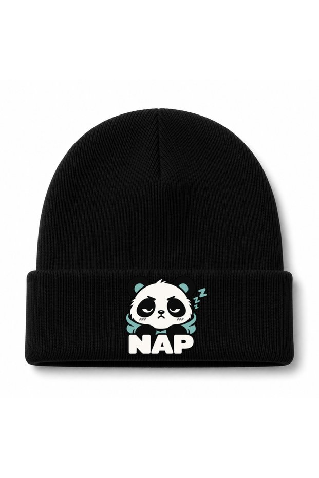 Sleepy Panda Nap Mood Graphic Beanie