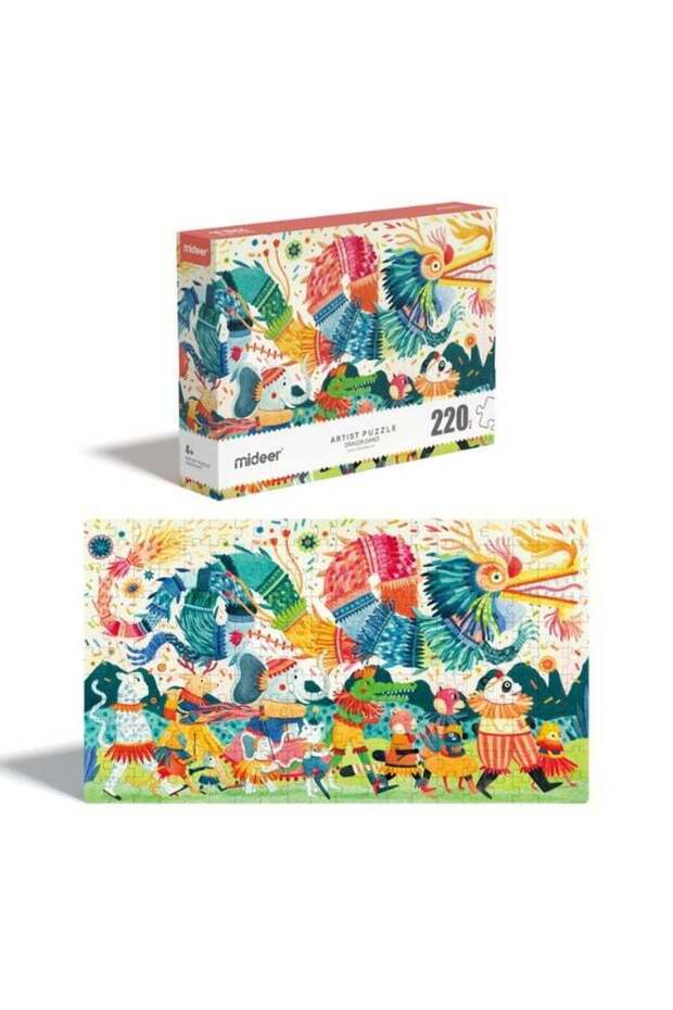 Artist Puzzle Dragon Dance 220 Pieces for Kids 4+, Creative Art Jigsaw Puzzle with Colorful Dragon