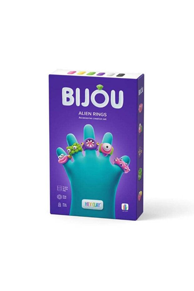 ALIEN RINGS Colourful modelling air-dry clay, 3 cans with fun interactive app for kids 3 years +