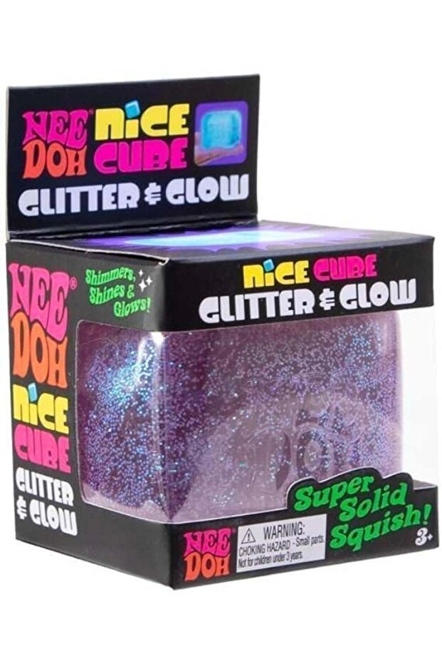 NeeDoh Nice Cube Glitter and Glow-PURPLE
