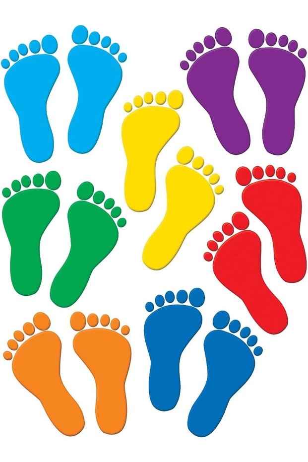Teacher Created Resources Multi-Color Footprint Accents for Classroom Decoration