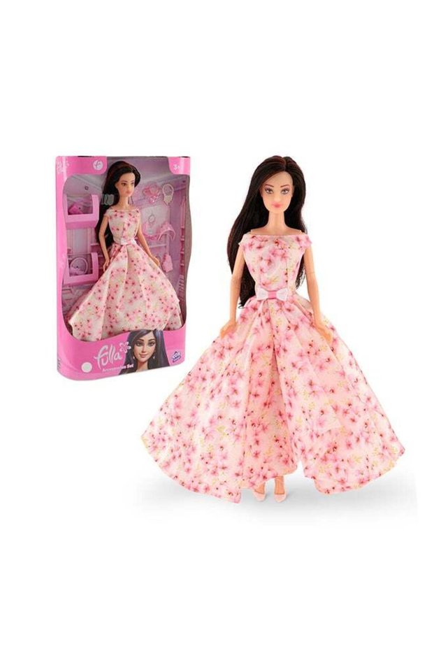Fashion Doll With Dress-Up Accessories Includes Glasses, Crown Bag, Hair Tools, Shoes And Necklace