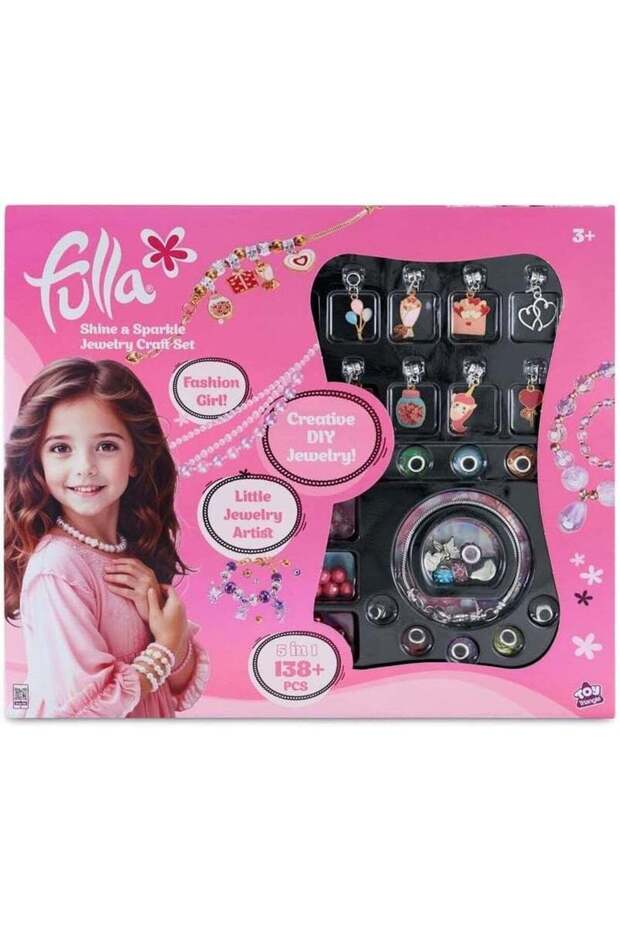 Shine & Sparkle Jewelry 5-in-1 Craft Set, DIY Fashion Jewellery Making Kit, Includes Beads, Charms,