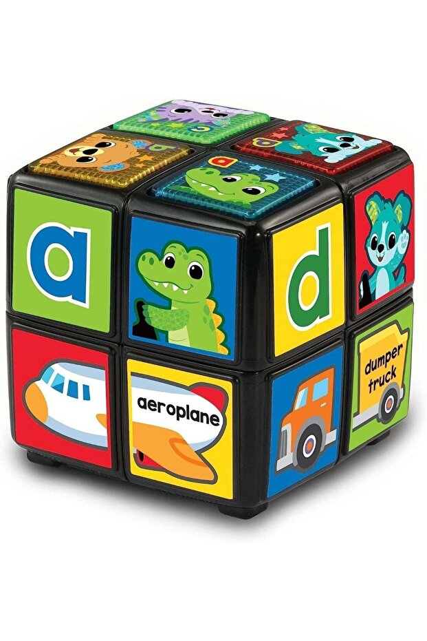 VTech Baby Twist & Teach Animal Cube, Baby Sensory Toy with Music, Lights, Colours, Baby Interactiv