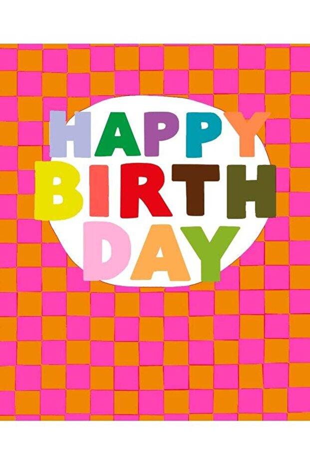 UK Greetings Happy Birthday Pink Square Card