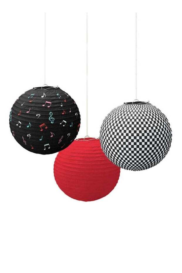 3-Piece Classic Paper Party Lantern Set Decorations Party Supplies