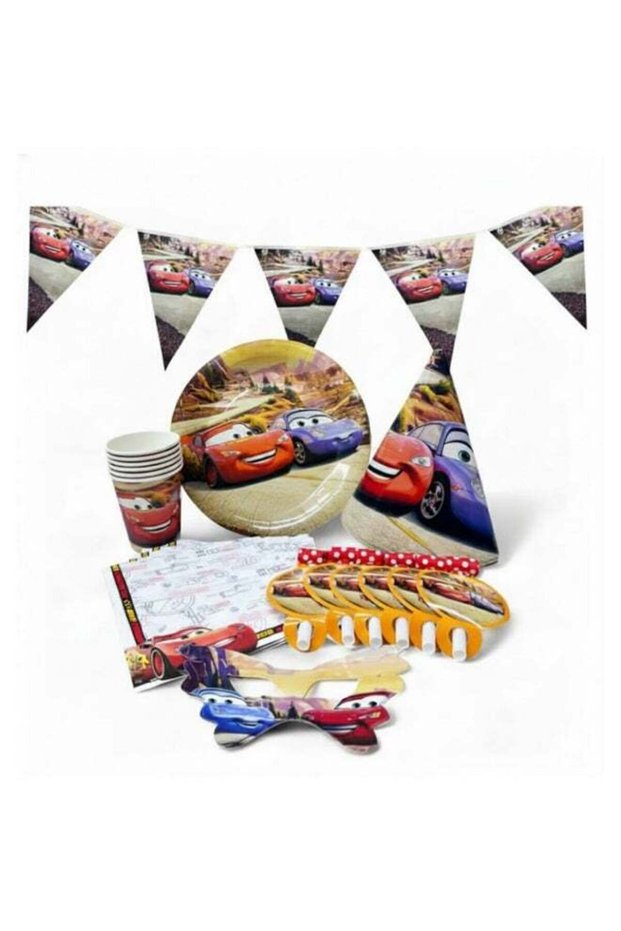 37 Pcs Disney Cars Birthday Party Decoration & Tableware Set for Kids, Complete Birthday Party Sup