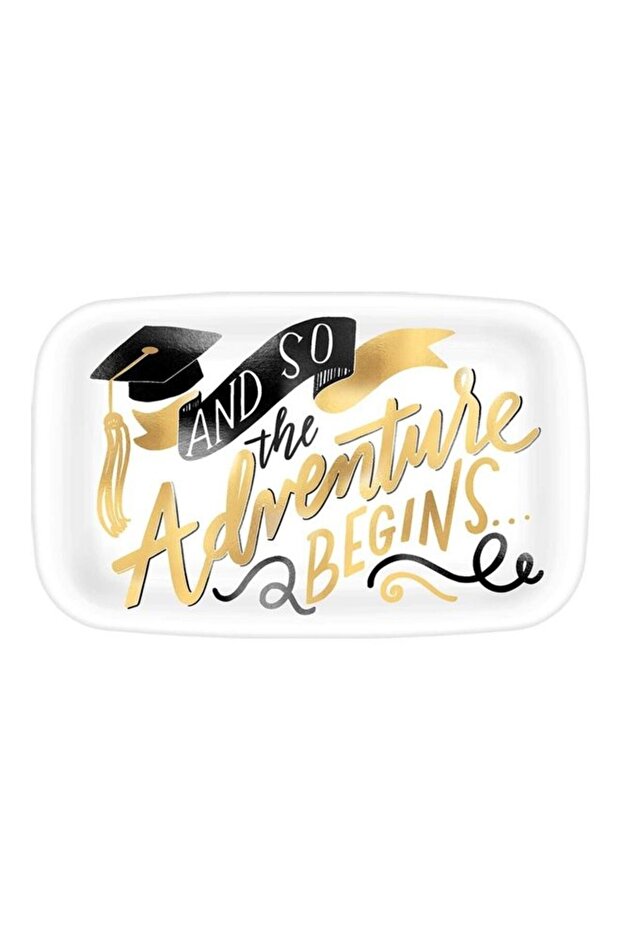 The Adventure Begins Printed Rectangular Plastic Platter Tableware Party Supplies