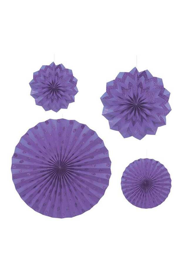 4-Piece Glitter Party Fans Set Party Decorations Party Supplies