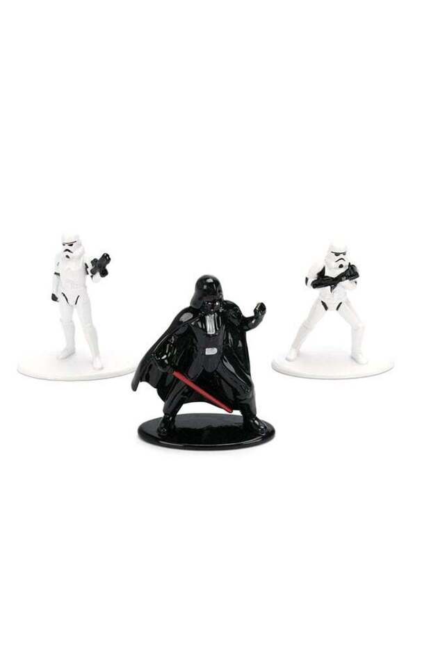 Jada Toys Star Wars Nano Die-Cast Figures Set of 3, Stormtrooper, Darth Vader, Stormtrooper 2.4 cm