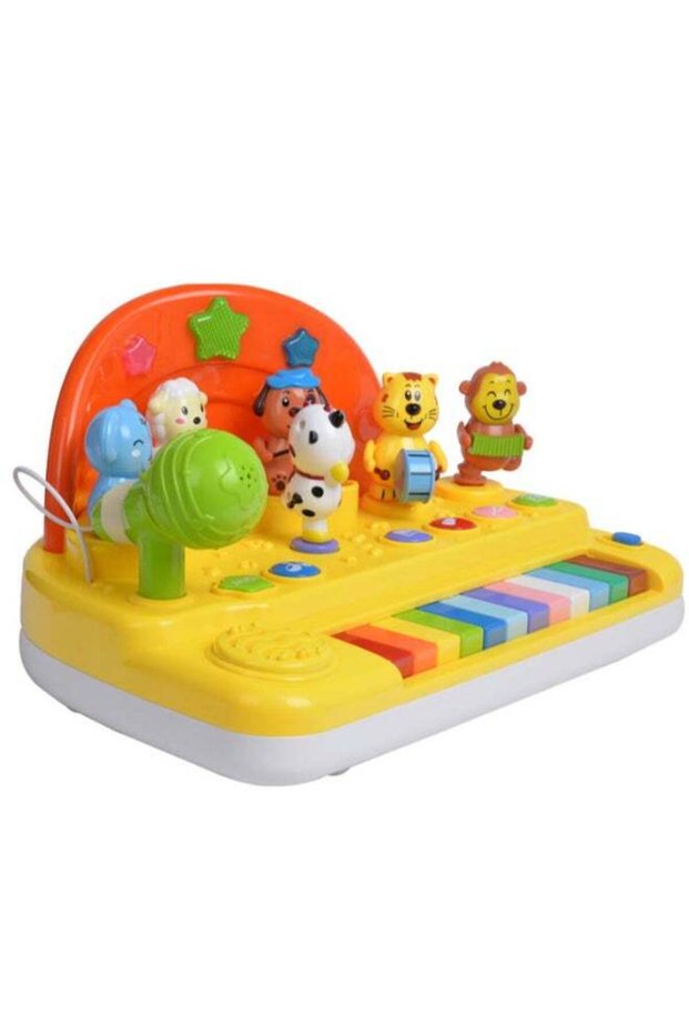 Musical Piano Toy for Kids with Microphone | Baby Keyboard with Lights, 12 Keys, Dancing Animals &