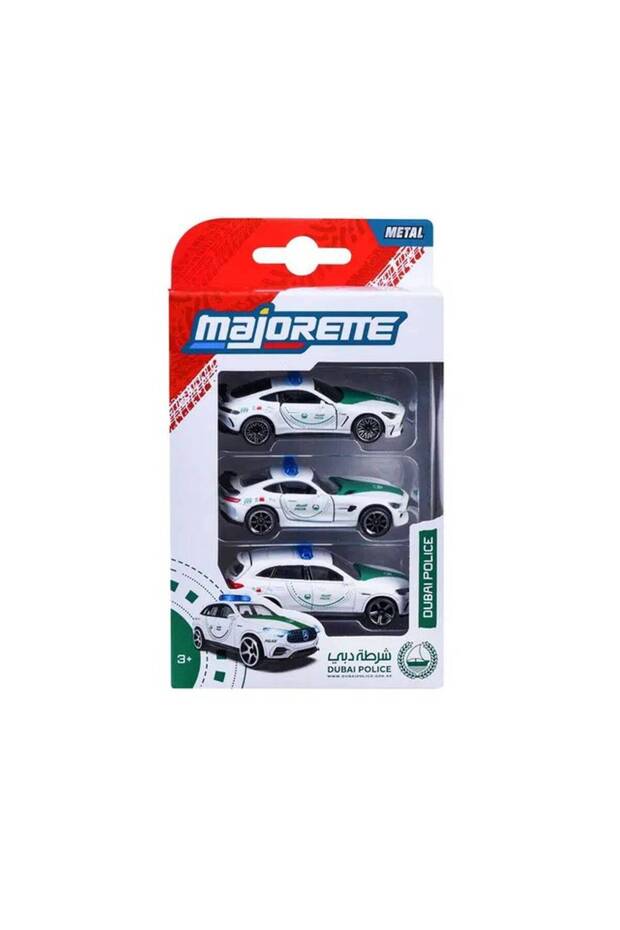 Majorette Mercedes-AMG Dubai Police Die-cast Cars Set (1:64, Pack of 3, White/Green)