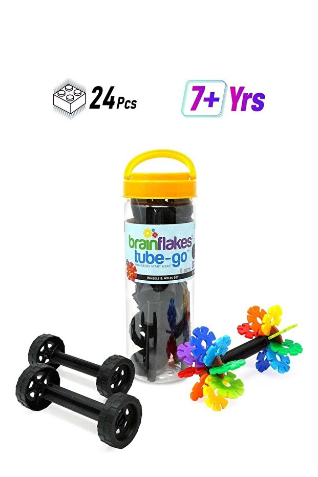 Viahart Brain Flakes Car Vehicle Building Toy Set | 24 Pieces | Interlocking Plastic Disc | STEM To