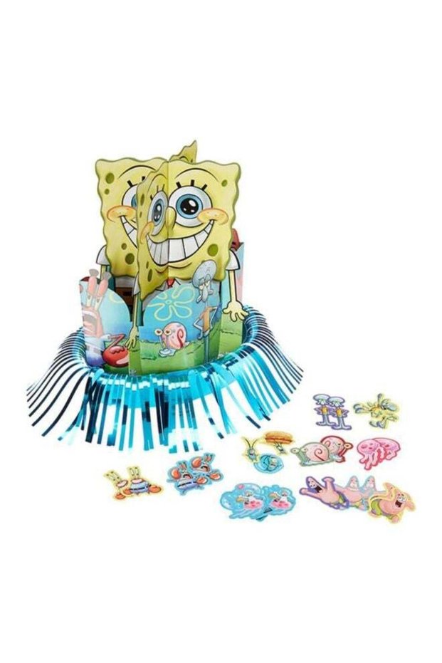 23-Piece SpongeBob Table Decoration Set for Kids Birthday Theme Party Supplies, Table Centerpiece D