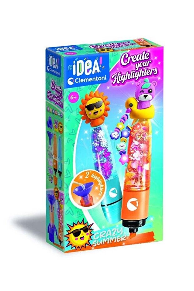 Clementoni Idea Create Your Highlighter - Crazy Summer | Do it Yourself | DIY Craft Kit | Education