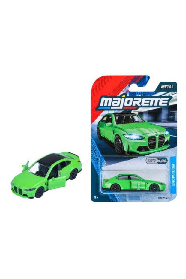 Majorette Showroom Premium BMW M3, Green, 1:64 Scale Diecast Model Car with Opening Parts, Suspensi