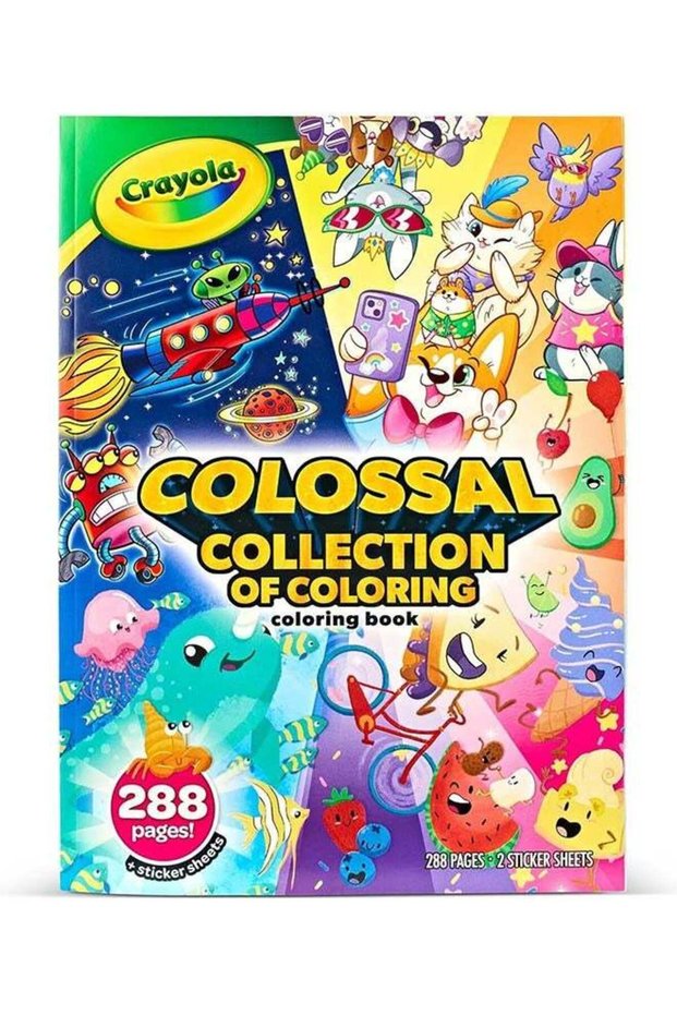 Colossal Collection of Coloring, 288 Coloring Book Pages, 2 Sticker Sheets, Coloring Book for Kids,