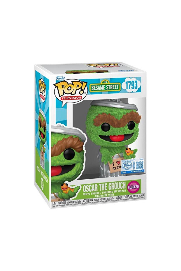 Funko POP! Television Sesame Street Oscar the Grouch (Flocked) Vinyl Figure (10.2 cm)