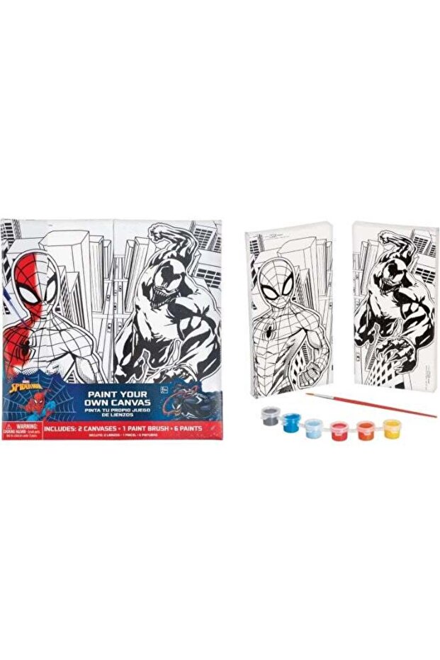 Marvel Spider-Man Colour Your Own Canvas Set 2pcs