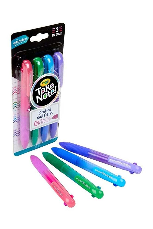 Washable Gel Pen Set, 3 Shades In 1 Pen, Office & School Supplies, 4 Count