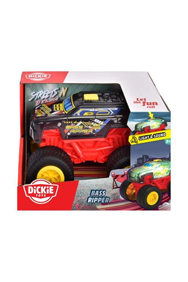 Bass Ripper Monster Truck 17cm Wind-Up Car with Light, Music and Rubber Tyres, Ages 3+