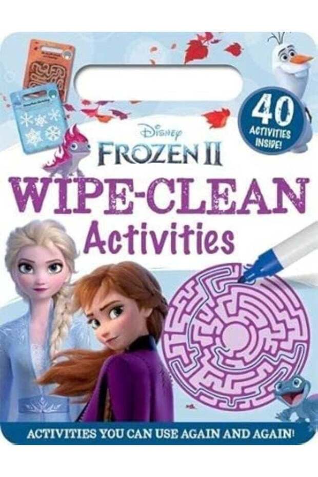Disney Frozen 2: Wipe-Clean Activities – Kids Activity Book | Sticker Book / Creative Play Set | Fu