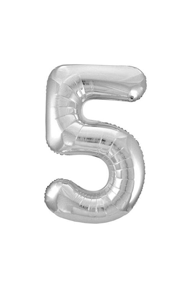34" Silver Foil Number 5 Balloon