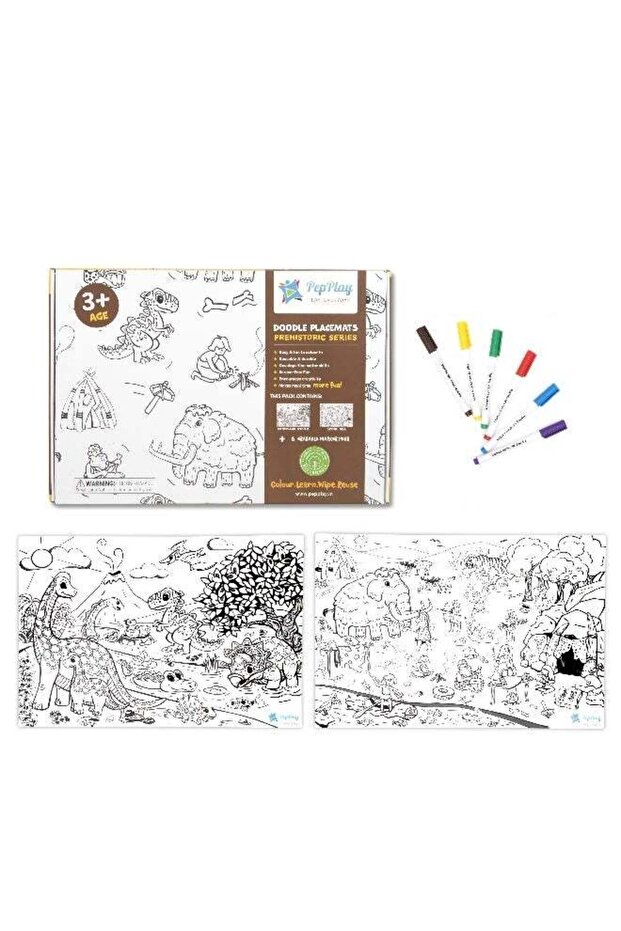 Doodle Placemats Set – Prehistoric Series