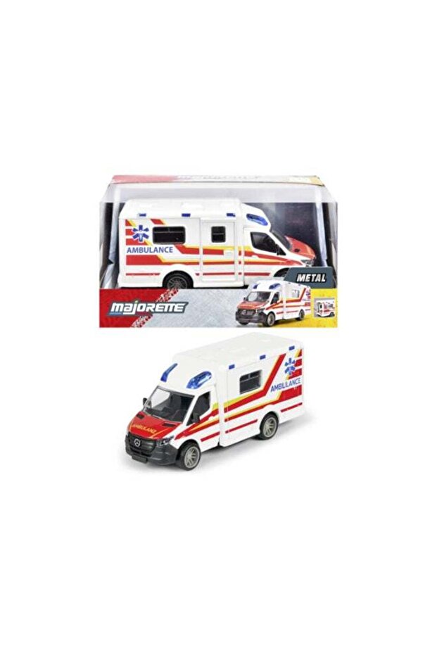 Majorette Mercedes-Benz Sprinter Ambulance, 15 cm Officially Licensed Diecast Rescue Vehicle with L