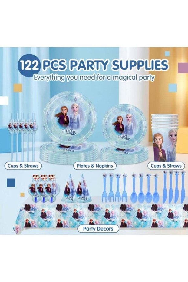 122 PCS Frozen Birthday Party Supplies Kit for Girls – Frozen Princess Theme Party Decorations Set