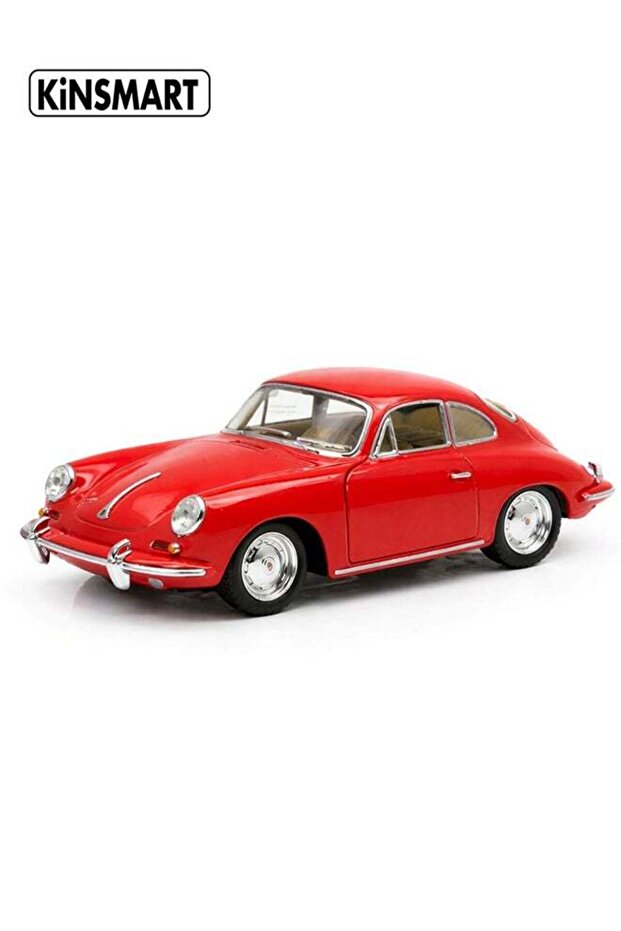 Kinsmart 1:32 Porsche 356 B Carrera 2 Die-Cast Model Car (Red) – Pull Back Toy for Kids & Collector