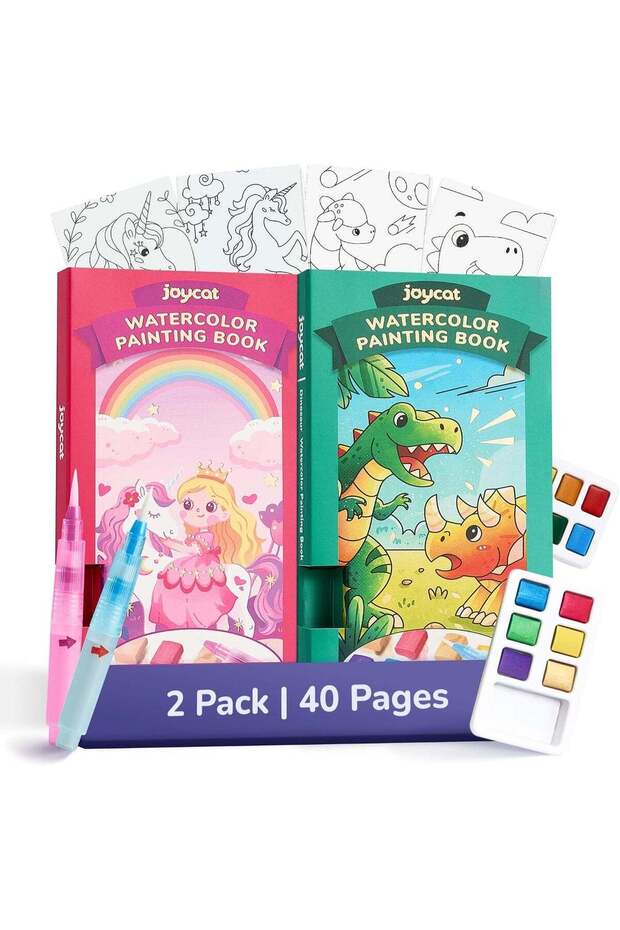 2 Pack Pocket Paint with Water Coloring Books for Kids, Art & Craft Activity Toy Set, Creative Trav