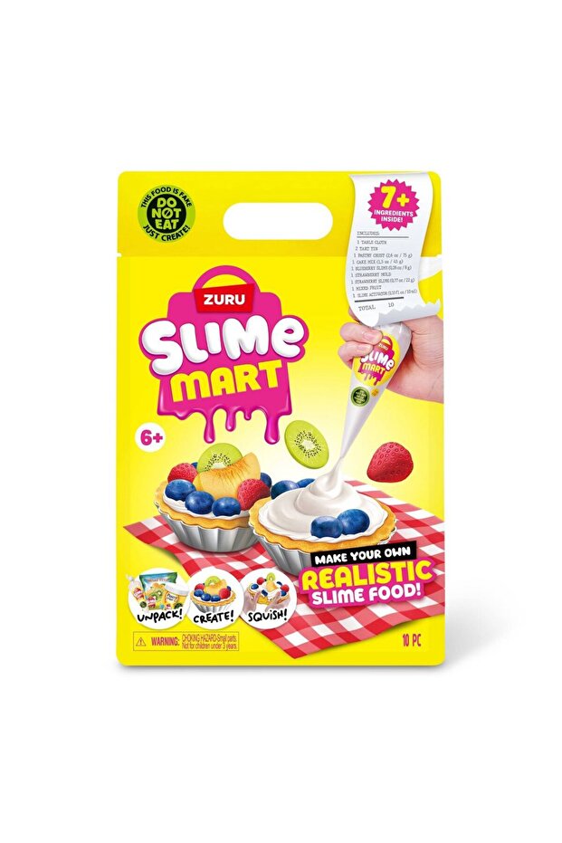 Slime Mart Series 1 Make Your Own Realistic Slime Food! Fruit Tart Bag DIY Kit (10 Pieces)