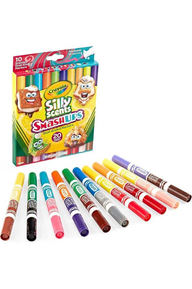 10 Ct Silly Scents Smash Ups, Broad Line Dual-Ended Washable Markers