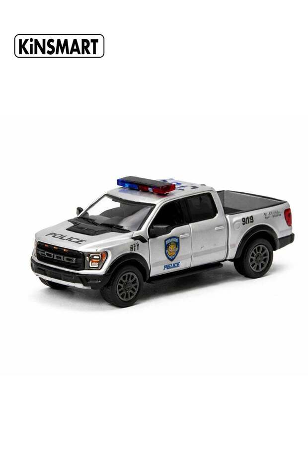 Kinsmart 1:78 2022 Ford F-150 Raptor Police & Firefighter Edition Die-Cast Model Truck (Silver) – P